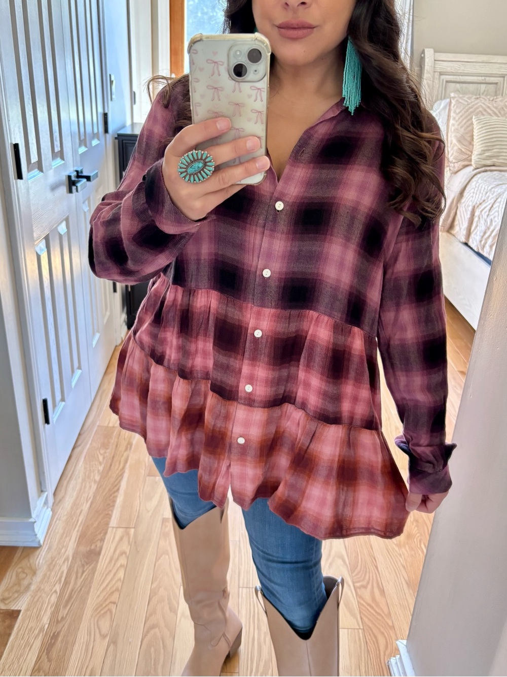 Ombré plaid button down